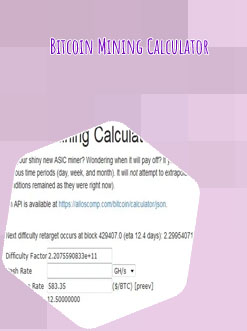 Bitcoin mining calculator
